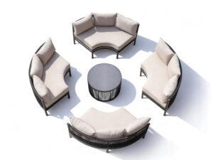 GF2208 Modern Curved Outdoor Sofa Set